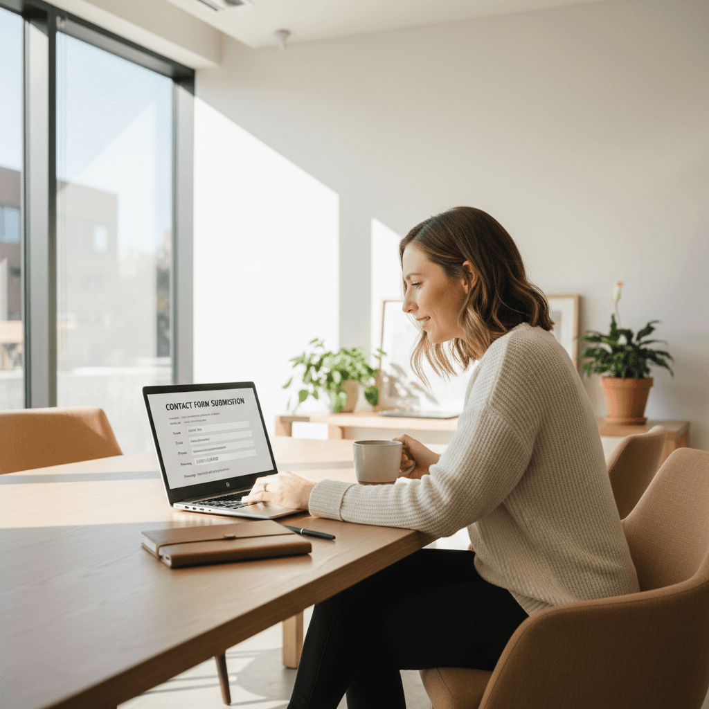 Integrated contact form on website